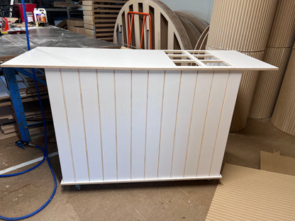 Collapsible cart - White Plywood - V Paneling engraving