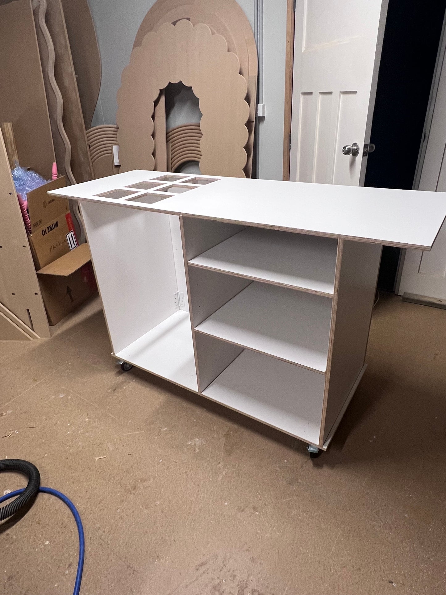 Collapsible cart - White Plywood - Square trim