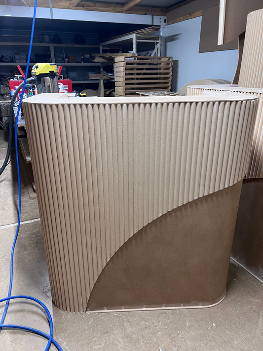 Counter with ripple paneling curve - 1.2m wide