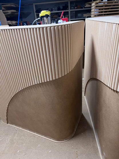 Counter with ripple paneling curve - 1.2m wide