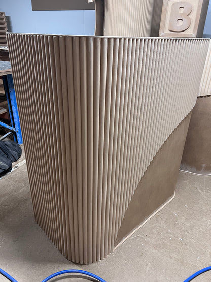 Counter with ripple paneling curve - 1.2m wide